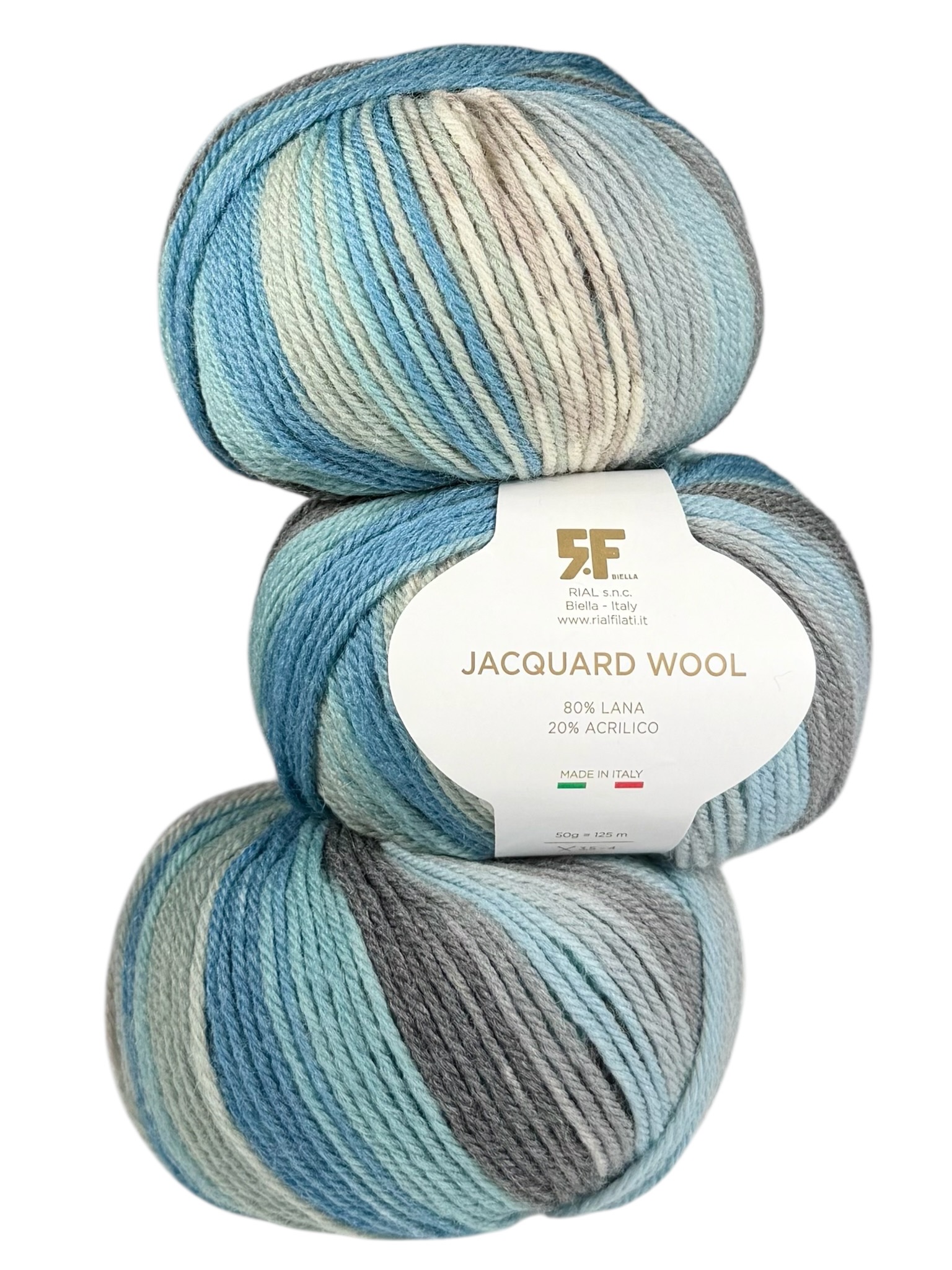 Himmelblau Türkis Grau Creme Melange 801